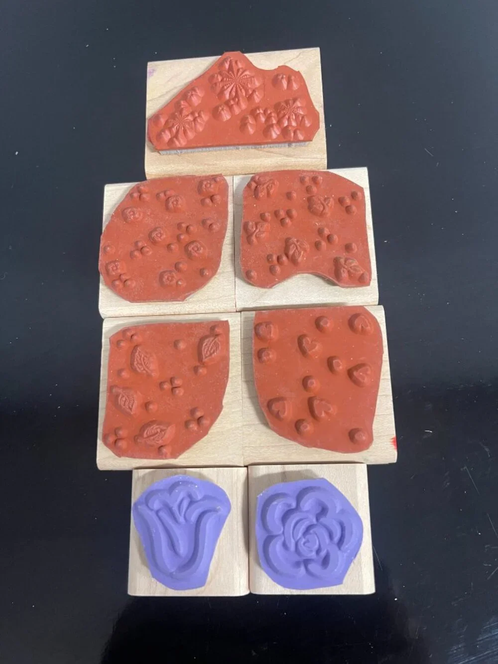 Vintage Stampin' Up Floral Background Rubber Stamp Lot 7 Pc